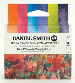 Daniel Smith Stella Canfield's Master Artist Set II akvarellisarja kuudella Extra Fine -akvarellivärillä.
