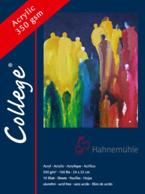 Hahnemühle College Acrylicblock 350 g akryylimaalaukseen, hapoton ja paksu taidepaperi.