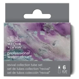 Winsor & Newton Revival Collection kuusi 5 ml akvarellituubia.